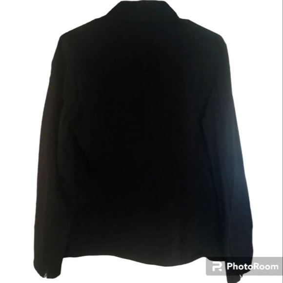 Lafayette 148 Women's Black Denim Zip Up Jacket Zippered Pockets Cotton Size 6 - Picture 2 of 8